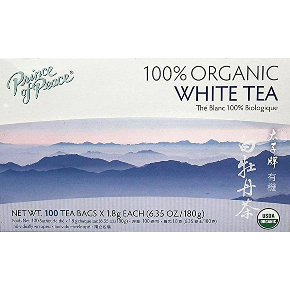 Prince of Peace Organic White Tea, 100 Tea Bags Per Box Count Walmart
