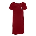 thumbnail image 6 of Gyujnb Classic Crew Neck Short Sleeve Maternity Nursing Nightgown Wrap Hidden Lift Up Breastfeeding Opening Loose Flowy A Line Knee Length Soft Breathable Stretch Knit Gown,XL, 6 of 8