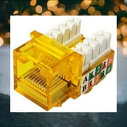 Buy ONE Get ONE FREE-R.J. Enterprises 3013A-E8-CJ-YE Cat5e Crystal Jack 90 degree Yellow (Price per Bag of 25p)