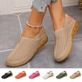 thumbnail image 2 of Qingpeng Womens Hollow Perforated Slingback Wedge Closed Toe Back Strap Clog Sandals Soft Insole Casual Summer Outdoor Footwear, 2 of 6