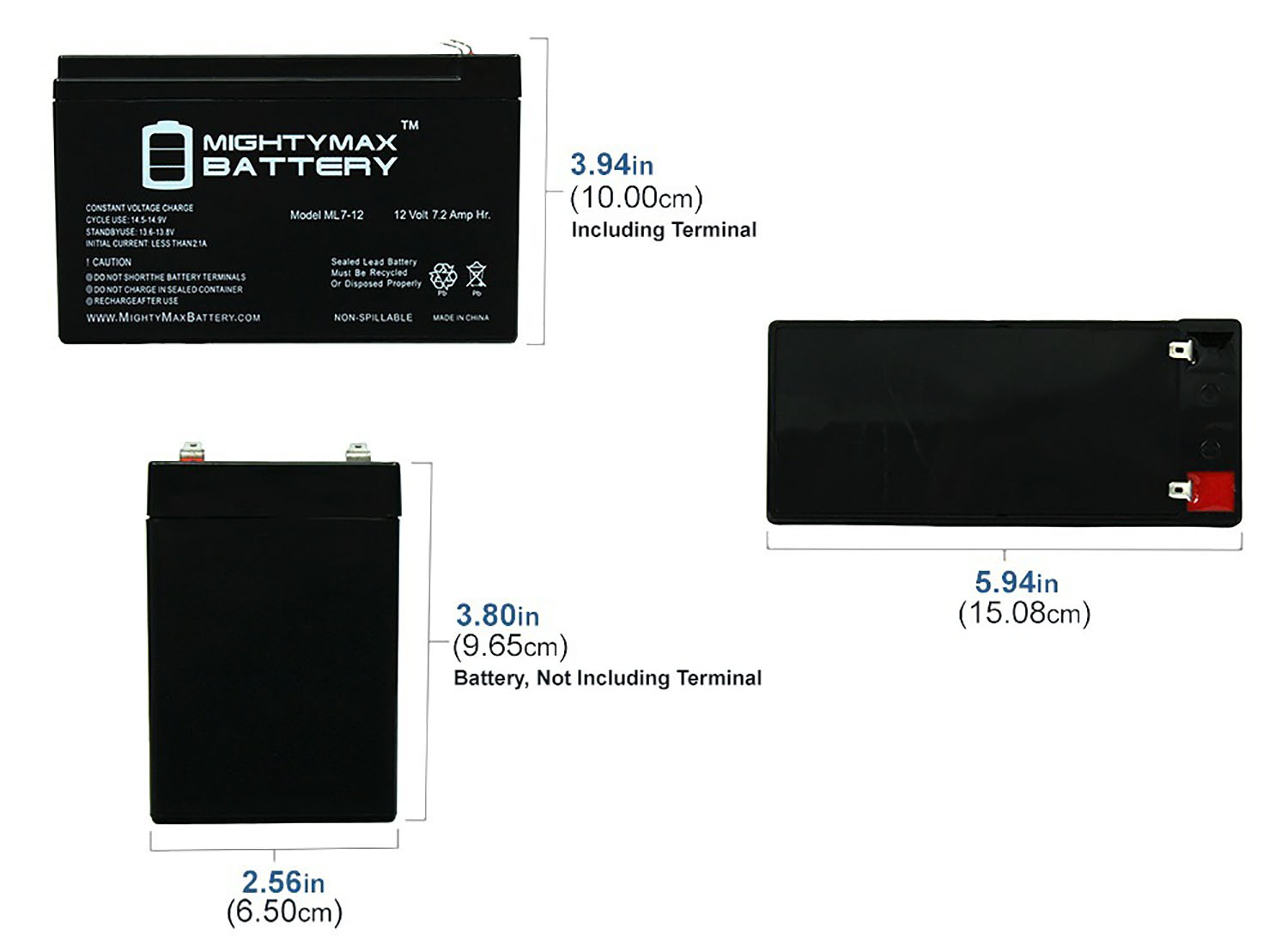 Mighty Max Battery 12V 7.2AH SLA Replaces Battery for PW5115 500i 05146549-5591 4 Pack Brand Product