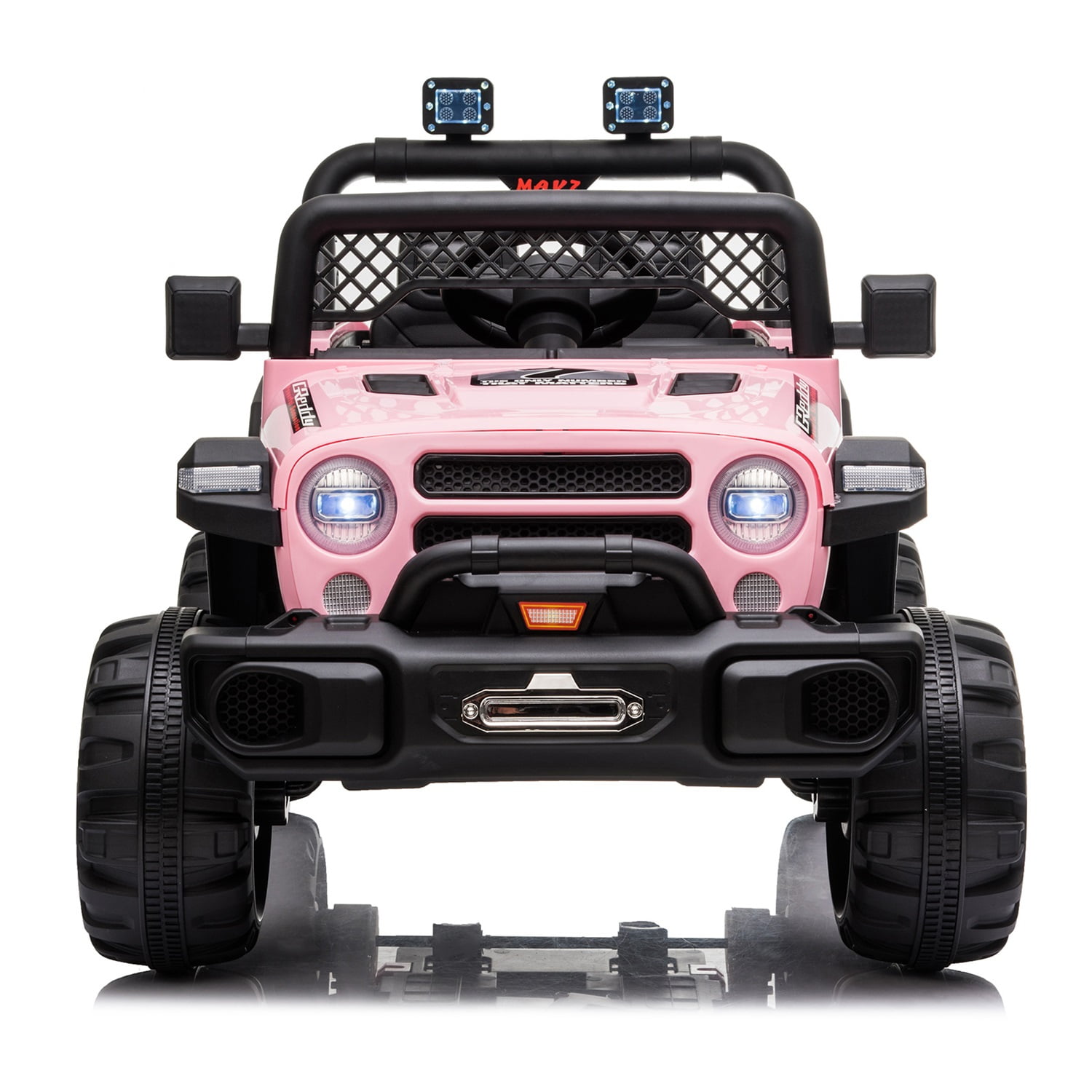CIPACHO 12V Kids Ride On Truck Car with Parent Remote Control, Spring Suspension, LED Lights, AUX Port, Kids Electric Vehicle Toy, Pink