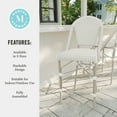 thumbnail image 6 of Martha Stewart Set of 2 Indoor-Outdoor Stackable Bistro Counter Stools with Gray Woodgrain Aluminum Finish Frame, White/Gray Woven Rattan Back/Seat, 6 of 9