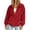 Red, variant on Women's Corduroy Jackets Zip-Up Stand Collar Long Sleeve Coat Fall Casual Oversized Going Out Outerwear Tops With Pockets