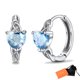thumbnail image 1 of Pendientes de aro de plata de ley con piedras natales Silvora para mujer. Diamantes creados. Delicada joya de regalo para cumpleaños o Navidad, 1 of 8