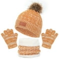 thumbnail image 2 of HNMKIU Kids Winter Hat Scarf Set Cozy Knitted Three-Piece Outdoor Playsuit for Toddlers Baby Boys Girls Warm Fashion Accessory Yellow - M, 2 of 4