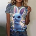 thumbnail image 2 of Lorytime Easter Womens Tee Shirts Crew Neck Shirt Short Sleeve Summer Tee Bunny Loose Casual Clothes Gray 3XL, 2 of 5