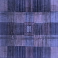thumbnail image 1 of Ahgly Company Indoor Square Checkered Blue Modern Area Rugs, 4' Square, 1 of 4