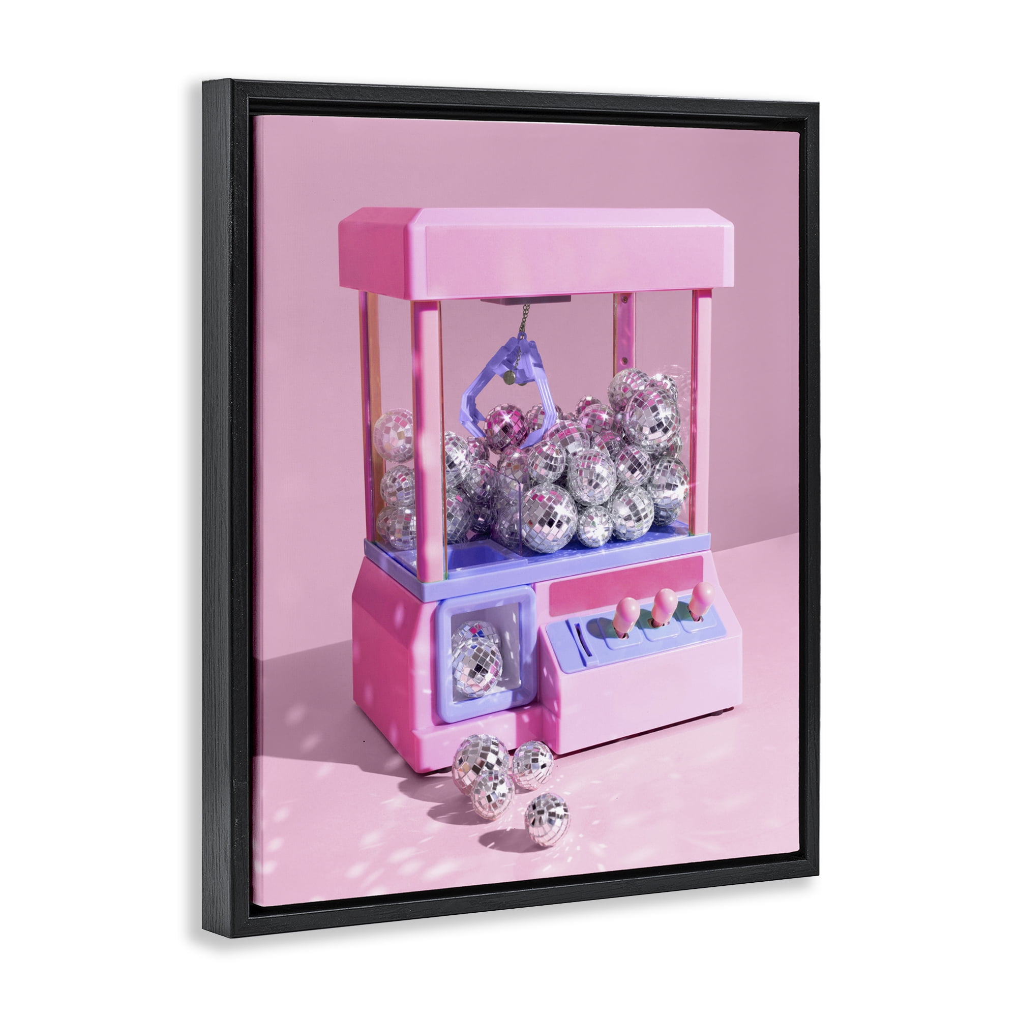 Stupell Industries Disco Ball Claw Machine Black Framed Floater Canvas Wall Art, design by LISH Creative