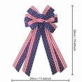 thumbnail image 3 of Large Patriotic Flag Bow Red White Blue Wreath Bow 4th Of July Independence Day Decorative Bow For Front Door Christmas Tree Fence, 3 of 7