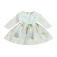 thumbnail image 1 of Fille Enfant en Bas Âge Robe d'Automne Manches Longues Broderie Florale Dentelle Robe Enfants Robe en Tulle, 1 of 6