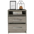 thumbnail image 6 of DEPOT E-SHOP Nightstand 2 Drawer Bedside Table - Leyva Modern Furniture-Color:Oak, 6 of 8