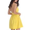 thumbnail image 2 of FANCYINN Women’s Yellow Short Dress Spaghetti Strap Backless Mini Skaterr Homecoming dresses XS, 2 of 6