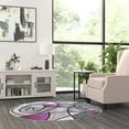 thumbnail image 3 of Masada Rugs Modern Contemporary Round Area Rug, Purple Grey Black (5 Feet X 5 Feet) Round, 3 of 7