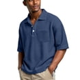 thumbnail image 2 of Fabrcox S-4XL Mens Waffle Polo Shirts Lapel Collar Henley Shirts for Men Short Sleeve Big and Tall Spring Summer Mens Golf Shirt, 2 of 8
