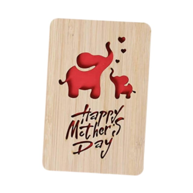 GUOOL Bamboo Mother's Day Card Handmade Greeting Card for Party Favors Events Kids