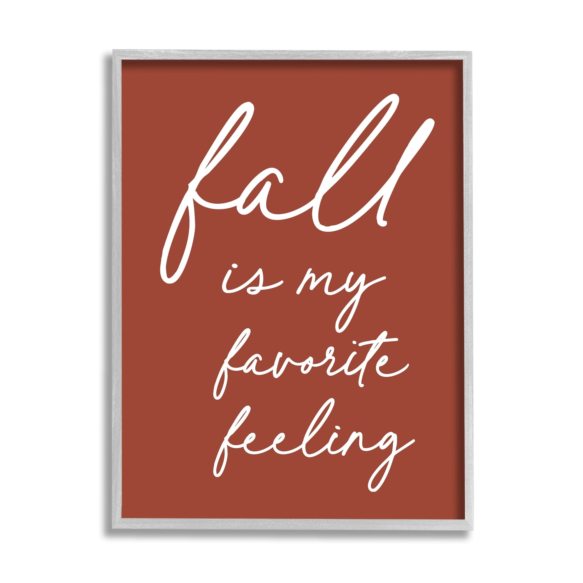 Fall Favorite Feeling Seasonal Autumn Calligraphy Phrase Inspirational Graphic Art Framed Art Print Wall Art