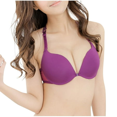 Tumotour Full Coverage Bras For Women Backless Sexy Seamless Beautiful Back Without Steel Ring Gathering Push Up Nursing Bra Lightly Padded Full Figured Coverage Soft Breathable Daily Bra