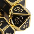 thumbnail image 3 of 7pcs Metal Dice Polyhedral Shiny Portable Long Lasting Zinc Alloy Dice Set for Table Game Board Game Gold Black, 3 of 4
