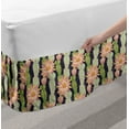 thumbnail image 2 of Cactus Spring Flower Bed Skirt, Vertically Arranged Details Succulents Hand Drawn Like, Elastic Bedskirt Dust Ruffle Wrap Around for Bedding Decor, 4 Sizes, Dark Indigo and Multicolor, by Ambesonne, 2 of 2