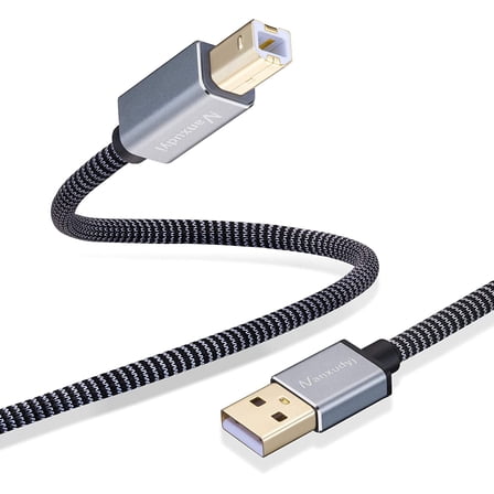 Printer Cable 20ft, USB Printer Cable Braid USB 2.0 Type A Male to B Male Cable Scanner Cord High Speed