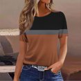 thumbnail image 4 of AKOEE T-shirts Tshirts for Women Short Sleeve Crewneck Graphic Basic Tees Casual Trendy Summer Tops, Black #A L, 4 of 6