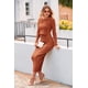 thumbnail image 3 of Conjunto Coordinado PRETTYGARDEN Top Corto y Falda Maxi Caramelo S, 3 of 8