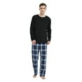 thumbnail image 3 of GLOBAL Men 100% Cotton Pajama Set For Men Lightweight Soft Nightwear Long Sleeves PJS With Pockets, 3 of 5