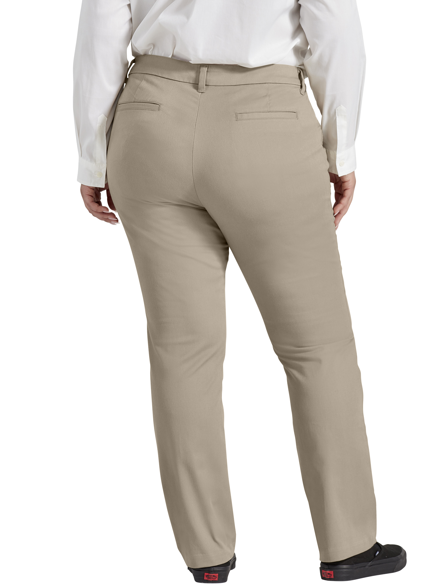 Dickies Women's Plus Perfectly Slimming Curvy Straight Pant