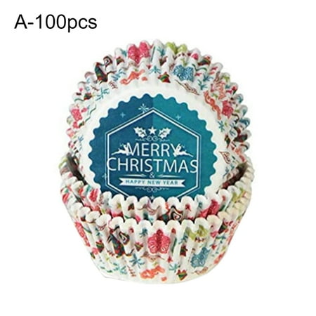 

UDIYO Baking Cup 100Pcs Cupcake Wrappers Food Grade Unique Pattern Paper High-temperature Resistant Muffin Cups Decorating Tools for Home