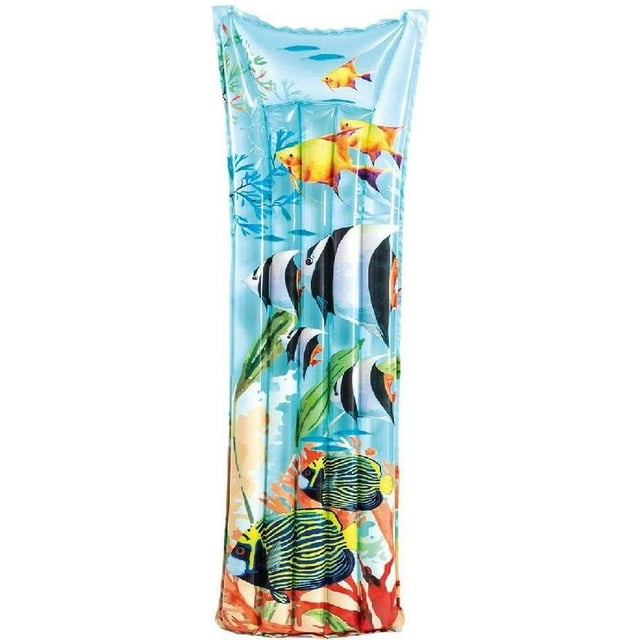 Intex - Inflatable Pool Mattress, 72 '' x 27 '', Fish Pattern