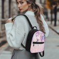 thumbnail image 3 of Eheartsgir Purple Floral Hummingbird Print Lightweight Small Backpack, Practical Fashion Travel Shoulder Bag with Front Pocket for Dating Hiking, 3 of 8