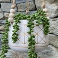 thumbnail image 3 of Flora Bunda CT593E-GD 6' Gold Geo Ceramic Hanging Planter with Beads, 3 of 5