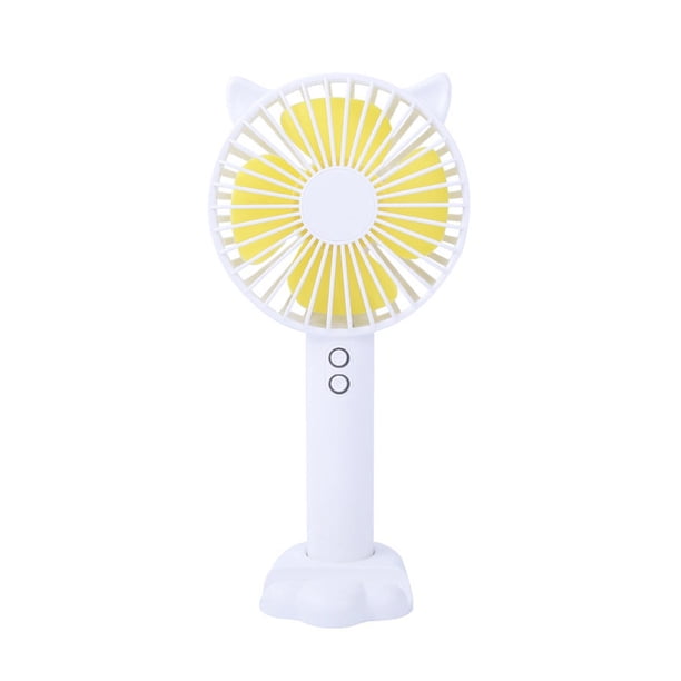 Mini ventilador portátil de 3 velocidades, silencioso, recargable por USB, personal Blanco