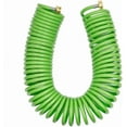 thumbnail image 2 of 50ft Coil Garden Water Hose Premium PU w/ Brass Connectors Retractable self Coil, 2 of 9