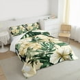 thumbnail image 3 of Manfei Rustic Flower Floral Queen Comforter Set,Green Monstera Leaf Bedding Sets,Tropical Plant Leaves Bedding Comforter Set For Girl Teens,Luxury Bedroom Decor,3pcs, 3 of 8