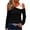 Black, variant on Women's Casual Off Shoulder Tops Solid Color Spliced Metal Buckle Strap Shirts Relaxed Loose Party Vacation Beach Wear, Red S
