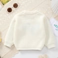 thumbnail image 4 of RTKFRFLM Baby Girls Knit Sweater Letter Print Round Neck Soft Pullover Cardigan White 6-9 Months, 4 of 6