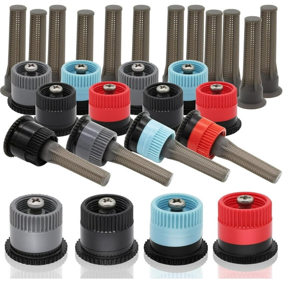 Bamboohart 16Pcs Variable Arc Nozzle Replacement Pop Up Sprinkler Heads for Hunter RainBird Adjustable Irrigation Nozzle High Efficiency Orbit Pop-Up Sprinkler Heads for Garden Lawn (6A