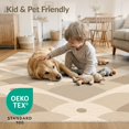 thumbnail image 4 of ODIKA 3'x5' Beige Taupe Geometric Diamond Washable Accent Rug Modern Contemporary Overlapping Circles Dotted Pet Friendly, Non-Shedding Mat for Bedside, Nursery Room, 4 of 7