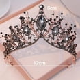 thumbnail image 3 of Queen Crown Tiaras y coronas de boda góticas con diamantes de imitación para novia, diadema de cristal hecha a mano, tiara para mujer, boda, Halloween, disfraz de feria, cumpleaños, festival de, 3 of 8