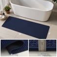thumbnail image 4 of SIXHOME Bathroom Rugs Non Slip Bath Mat Chenille Soft Absorbent Quick Dry Bath Rugs for Bathroom Floor with Rubber Backing Machine Washable Bathmat Boho Bathroom Decor 24"x71" Navy, 4 of 8