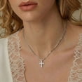 thumbnail image 2 of APSVO S925 Sterling Silver Plated Cross Necklaces for Women CZ Pendant Chain Catholic Religious Christian Birthday Graduation Jewelry Gifts Teen Her Mom Girlfriend Daughter Adults Age, 2 of 6