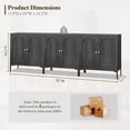 thumbnail image 2 of Aitjunz 92.63'' W Modern TV Console, Wooden TV Stand up to 80 Inch, Mid Century TV Cabient w/Adjustable Shelves for Storage, Arched Fluted Doors Design for Living Room, Grey, 2 of 6