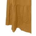 thumbnail image 4 of Frontwalk Ladies Maxi Dresses Buttons Decor Full Length Dress Long Sleeve Women Vintage V Neck Yellow -brown S, 4 of 5