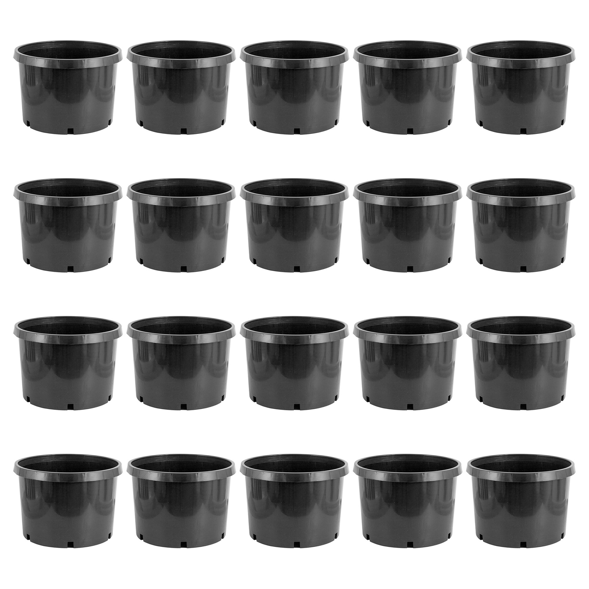 Pro Cal 10 Gal Premium Nursery Planter Garden Grow Pots, Black (Set of 20)