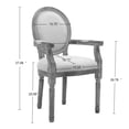 thumbnail image 2 of Solid Wood Frame Dining Armchair Linen Fabric Oval Back with Armrest,Set of 2,Beige, 2 of 8