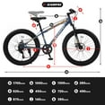 thumbnail image 4 of 24-Inch Fat Tire Bike, Shimano 7-Speed Trail & Urban Mountain Bike with Disc Brakes – Gray, 4 of 8