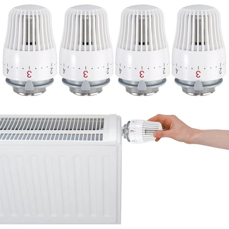 Thermostatic radiator head - 4 pieces, M30 x 1.5 for kitchen and bathroom