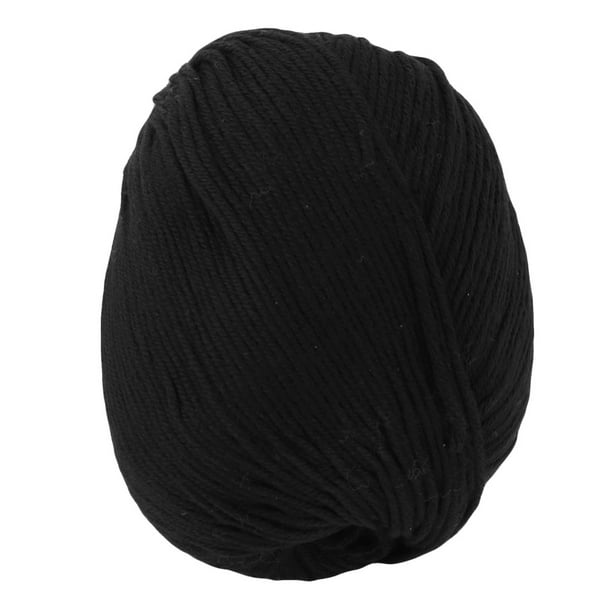 Foulard de Chapeau en Fibre Acrylique Cadeau d'Artisanat Tricot Aiguille Fil de Tissage Noir 50g